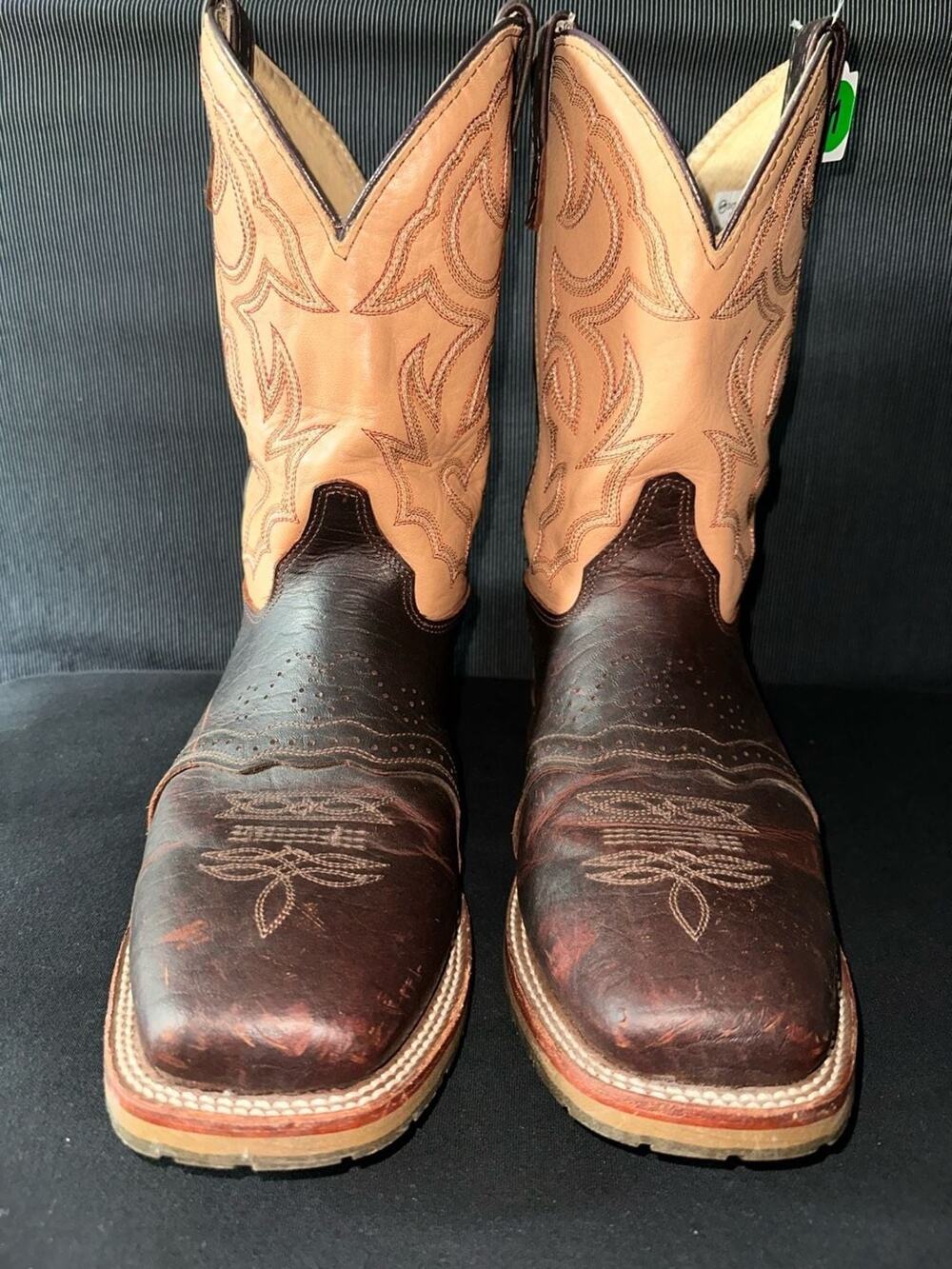 No.01 Double-H Graham Domestic Bison Wide Square Toe Roper Western Boots